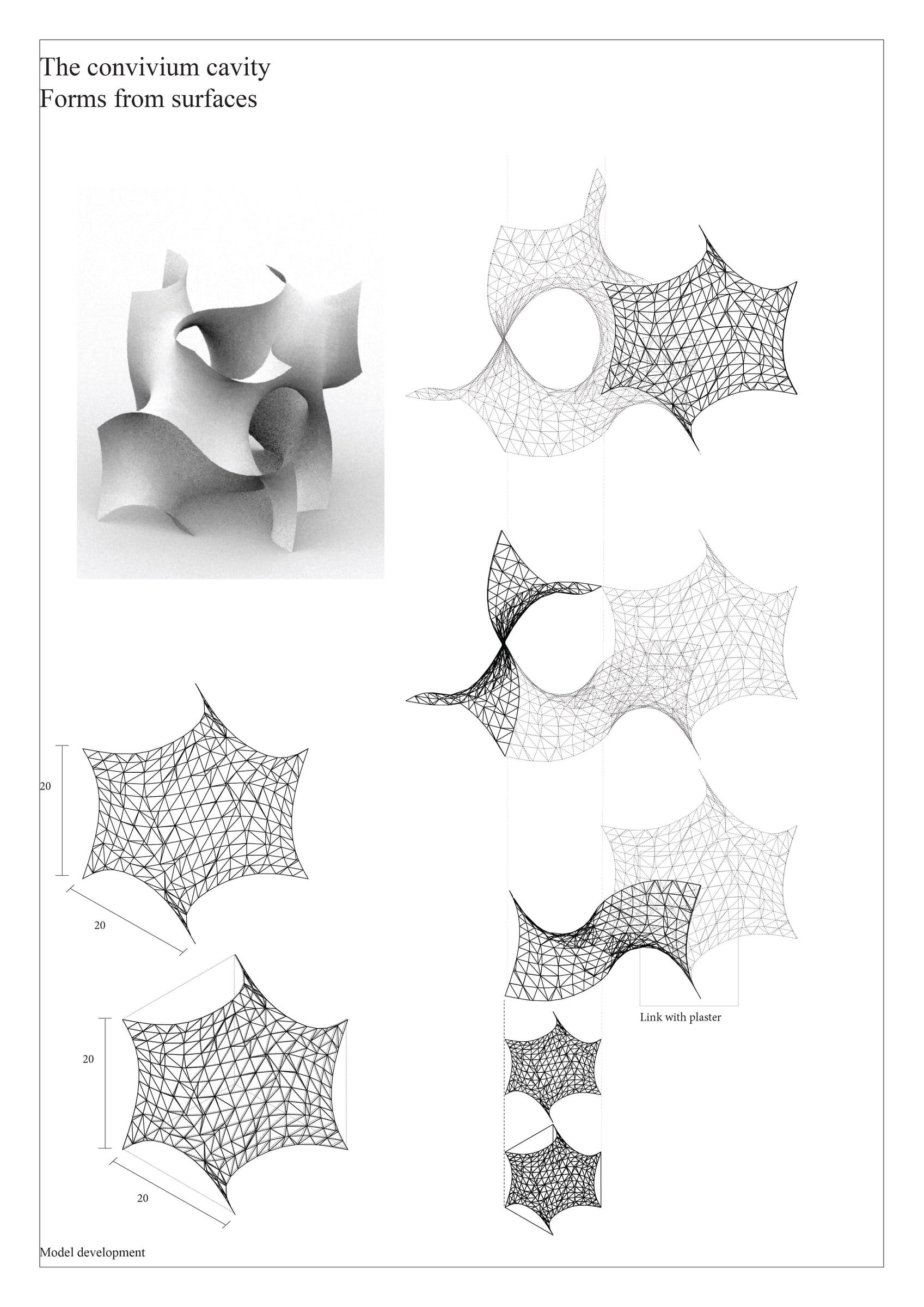 Variations de la cavité : maillages et volumes dérivés d’une même surface